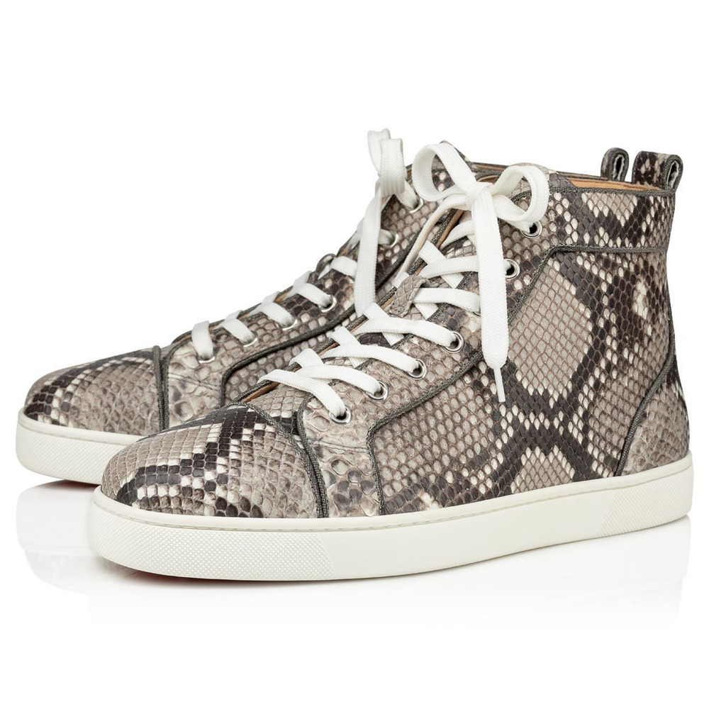 Christian Louboutin Louis Orlato Flat Python Ghost Roccia High Top Sneaker 44 11